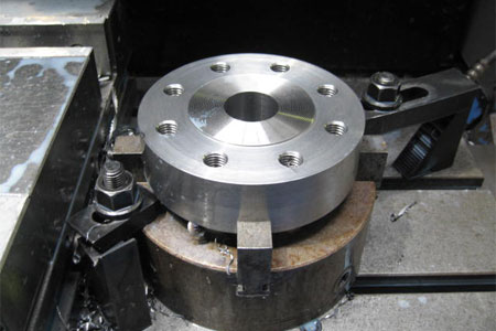 Set of custom cut steel flanges
