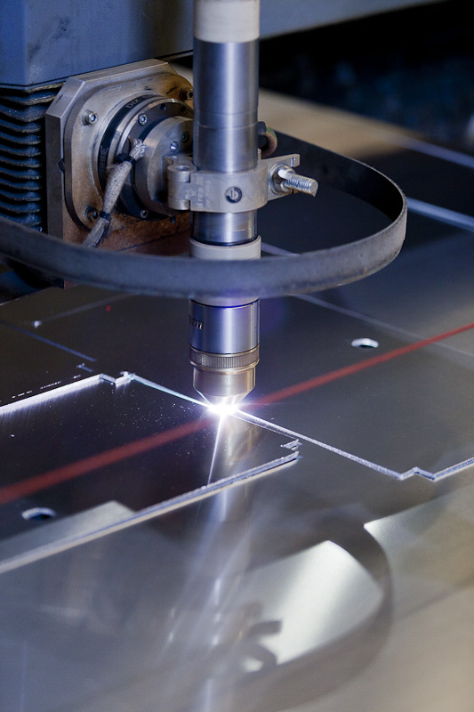 Laser cutting steel plate ready for welding at Pressform