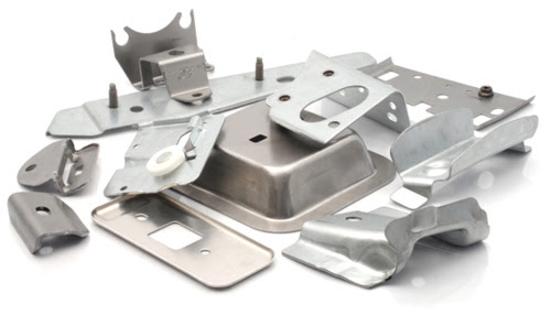 Batch of pressed steel brackets and housings manufactured by Pressform