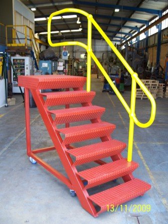 Welded steel guard and access stairs at Pressform