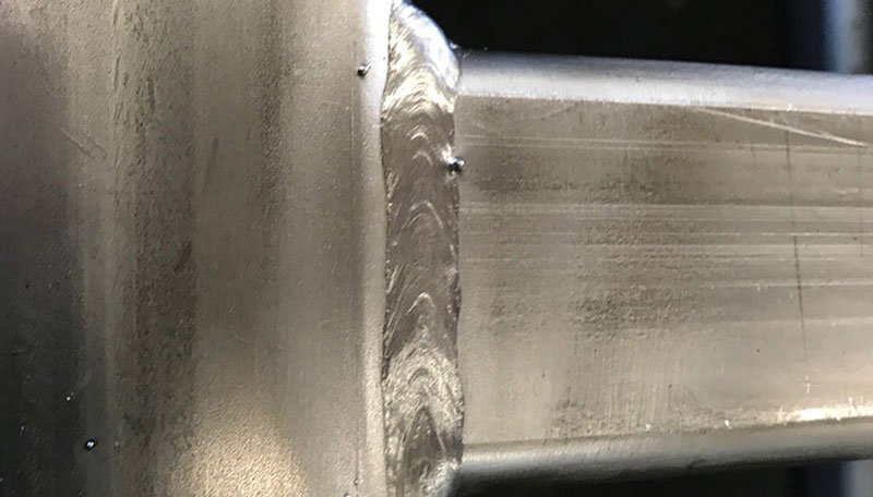TIG weld on a stainless steel component